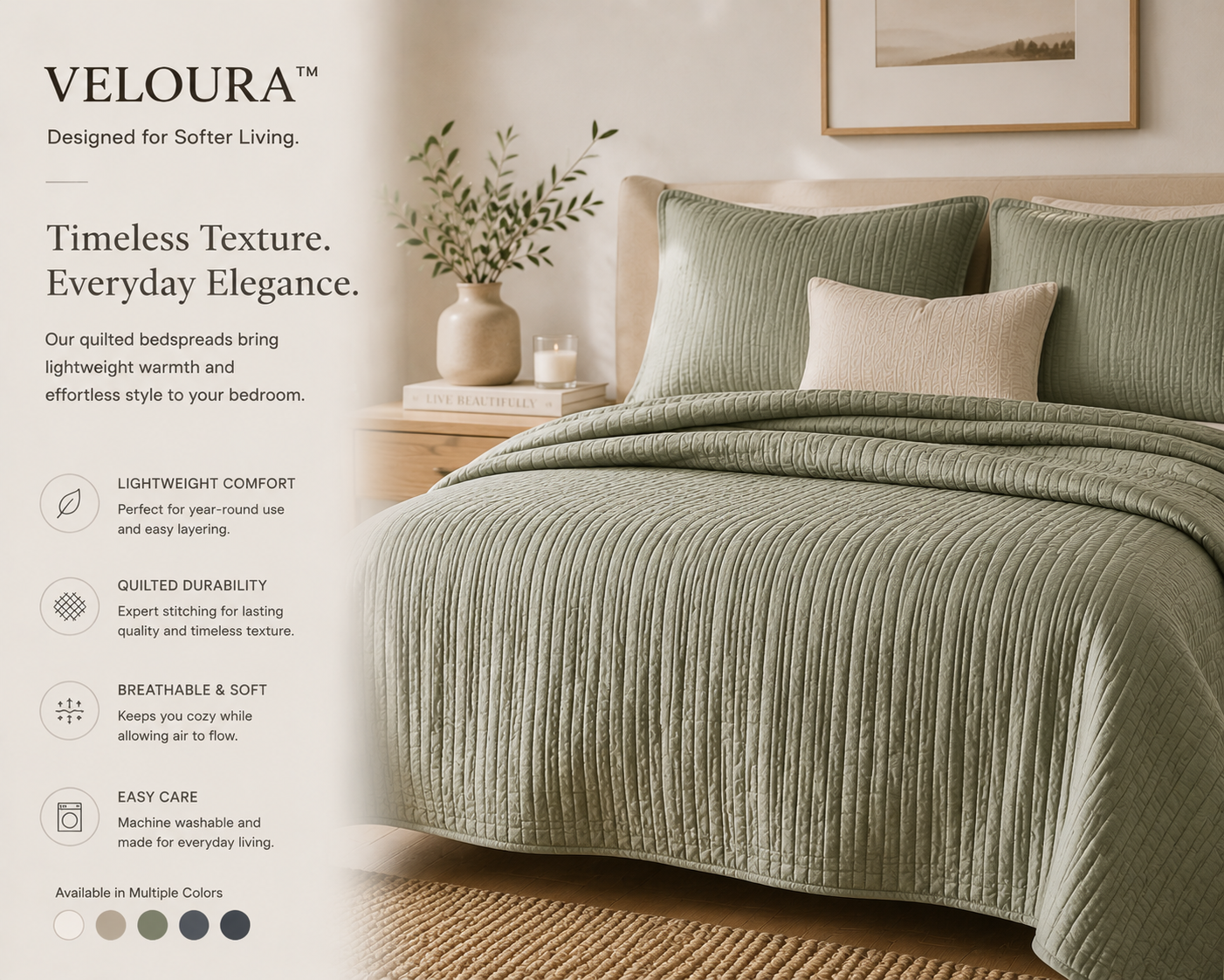 VELOURA™ AirQuilt Signature Coverlet Set